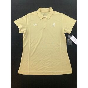 Nike Dri-FIT Alabama Crimson Tide Embroidered Logo‎ Polo Shirt Womens M Gold